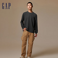 Gap 盖璞 男女装秋季2023LOGO纯棉廓形长袖T恤773183运动休闲上衣