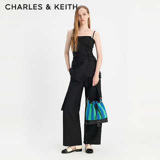 CHARLES&KEITH24春法式拼色平底单鞋搭扣玛丽珍CK1-70900504 Beige米色 36