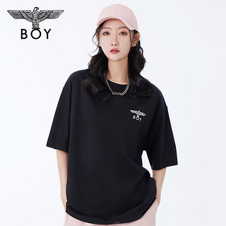 BOY LONDONBOYLONDON春夏24款T恤王朝主题老鹰印花垂感短袖N01030 黑色 M