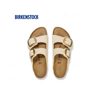 BIRKENSTOCK勃肯软木拖鞋女款时尚大巴扣凉拖Arizona 系列 米色/米白色窄版1026585 43