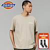 dickies24春夏 男女同款背后印花宽松圆领短袖T恤DK012926 沙色 XXL