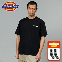 Dickies DK012926 背后印花宽松圆领短袖T恤 黑色 L