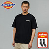 dickies24春夏 男女同款背后印花宽松圆领短袖T恤DK012926 黑色 M