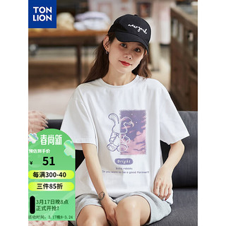 唐狮 TONLION前胸兔子印花短袖T恤TB 本白 L