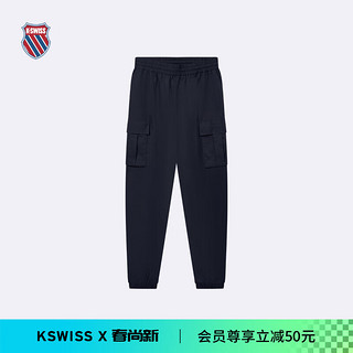 盖世威（K·SWISS）男裤 24春季 休闲简约梭织长款运动裤 109885 495深靛蓝 2XL