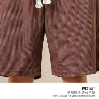 NASADKGM短裤男夏季运动速干华夫格五分裤潮流韩版宽松沙滩裤子男 DK777卡其色 XL（110斤-130斤）