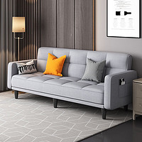 澜予 折叠沙发床两用布艺科技布沙发折叠床懒人小户型客厅简易出租屋 浅