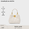 CHARLES & KEITH CHARLES&KEITH复古菱格凯莉包手提包单肩包包女包女士CK2-50782081 Cream奶白色 S