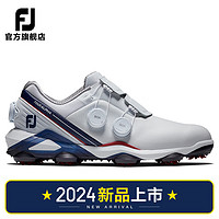 FootJoy 高尔夫球鞋FJ男士Tour Alpha专业竞技防滑防泼水有钉稳定运动鞋 白/红/海军蓝-55542 7=40码