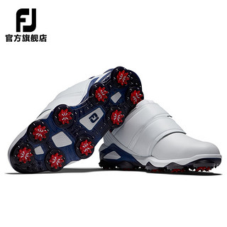 FootJoy 高尔夫球鞋FJ男士Tour Alpha专业竞技防滑防泼水有钉稳定运动鞋 白/红/海军蓝-55542 7=40码