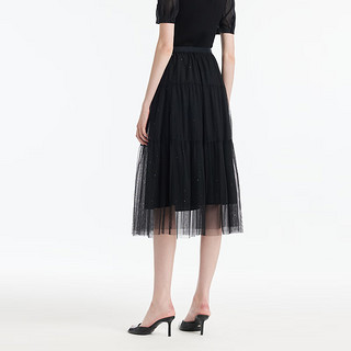 歌莉娅预售 夏季新品 网纱半裙 1C4R2D030 00B（预计4月8日发货） （预计4月8日发货）