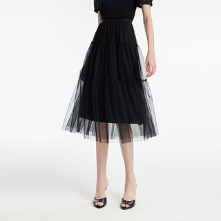 歌莉娅预售 夏季新品 网纱半裙 1C4R2D030 00B（预计4月8日发货） （预计4月8日发货）
