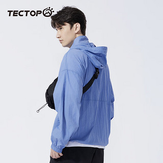 探拓（TECTOP）轻薄透气皮肤衣男户外夏季遮阳宽松外套 海空蓝 XL
