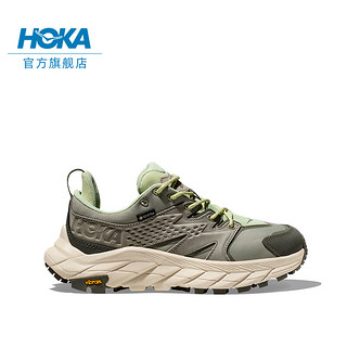 HOKA ONE ONE男女鞋春夏ANACAPA LOW GTX低帮户外徒步鞋耐磨减震支撑防水版 麦青色/新芽绿 42