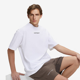 HOTSUIT后秀短袖T恤男运动跑步休闲圆领上衣轻薄透气舒适功能T 奶白 3XL