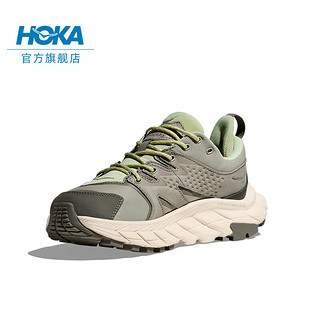 HOKA ONE ONE男女鞋春夏ANACAPA LOW GTX低帮户外徒步鞋耐磨减震支撑防水版 麦青色/新芽绿 36