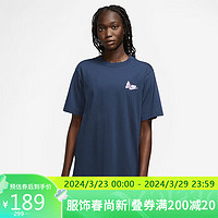 NIKE 耐克 夏季运动T恤女子透气TEE OC 1 BF短袖FD2548-410深藏青XL