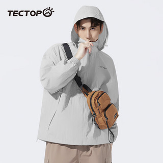 探拓（TECTOP）轻薄透气皮肤衣男户外夏季遮阳宽松外套 冰河灰 M