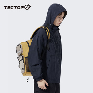 探拓（TECTOP）轻薄透气皮肤衣男户外夏季遮阳宽松外套 深藏青 2XL