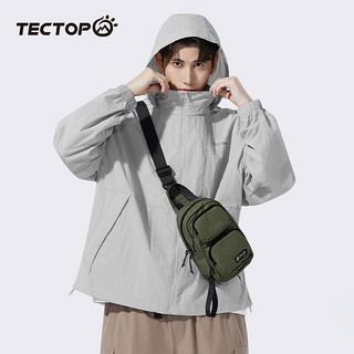 探拓（TECTOP）轻薄透气皮肤衣男户外夏季遮阳宽松外套 冰河灰 3XL
