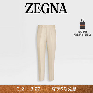 杰尼亚（Zegna）24春夏浅米色 Oasi Lino 长裤773F29A7-77TB12-48