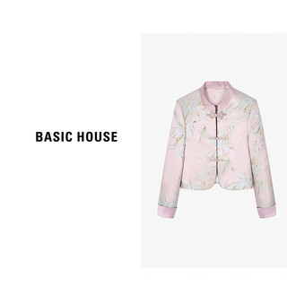 Basic House/百家好新中式温柔气质珍珠盘扣小香风外套女春季2024国潮风 蓝色 M80-105斤