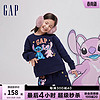 Gap【史迪奇联名】女童春季2024抓绒卫衣847132儿童运动上衣 海军蓝 120cm(XS) 亚洲尺码