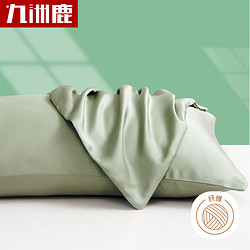 九洲鹿 家纺 仿天丝枕套  一对装两个 48×74cm清新绿