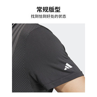 adidas高尔夫运动短袖POLO衫男装春季阿迪达斯IM9871 黑色/淡灰 A/M