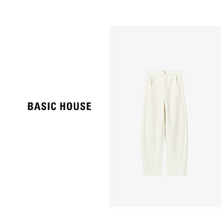 Basic House/百家好百搭阔腿时尚休闲简约长裤女春季2024通勤 灰色 S80-100斤