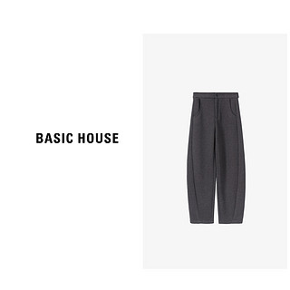 Basic House/百家好百搭阔腿时尚休闲简约长裤女春季2024通勤 灰色 S80-100斤