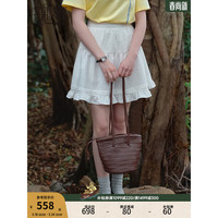 Teenie Weenie小熊女装2024夏装甜美花边蓬蓬裙甜美半身裙短裙 象牙白 160/S