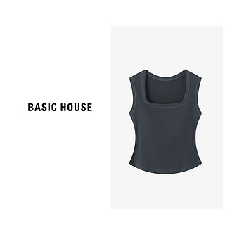 Basic House/百家好无袖修身背心打底女春夏显瘦短款时尚 象牙白 M（80-110斤）