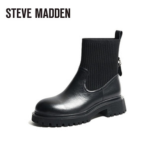 STEVE MADDEN/思美登套筒牛皮面时装短靴女 DIODATI2 黑色 39