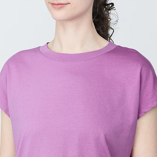 无印良品（MUJI）女式 天竺织 法国袖T恤 短袖上衣打底衫内搭早春 BB2Q2A4S 粉红色 XXL (170/96A)