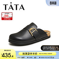 他她（TATA）2024春勃肯鞋女时尚后空凉鞋7WR11AH4 黑色 34