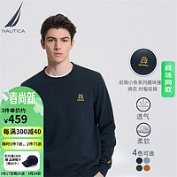 NAUTICA 诺帝卡 男装23春夏新款多色全棉亲肤柔软圆领卫衣男KO3155 4NV藏青（231） M