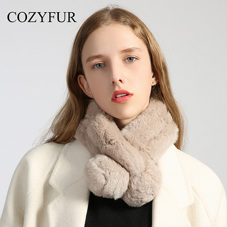 Cozyfur 獭兔毛围脖女秋冬韩版加厚保暖毛绒皮草围巾毛毛领子真毛