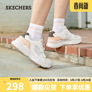 SKECHERS 斯凯奇 Bobs Bamina 女子休闲运动鞋 117358/WPK 白色/粉色 38.5