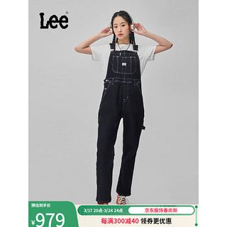 Lee24春季清水洗围兜口袋女背带牛仔裤LWB007752100-8 清水洗 L