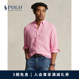 Polo Ralph Lauren 拉夫劳伦 男装 24年春经典版型亚麻衬衫RL18092 670-亮粉色 XS
