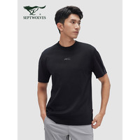 七匹狼短袖T恤男装夏季时尚休闲百搭凉感抗菌圆领体恤男 001(黑色) 185/100A/XXXL