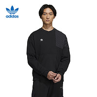 adidas 阿迪达斯 originalsCNY虎年限定图案印花运动圆领套头卫衣黑色HC0565