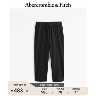 Abercrombie & Fitch 男装 24春夏美式风时尚松紧腰宽松运动休闲裤 358956-1 黑色 L (180/86A)