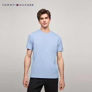 TOMMY HILFIGER【防晒凉感】夏季功能系列24夏男珠地网眼透气净色T恤37009 天蓝色C1Y M （：135-150斤）