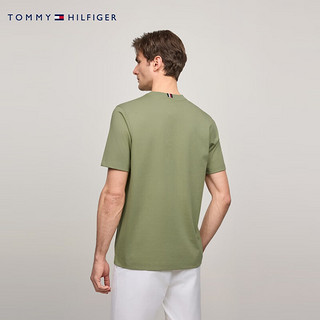 TOMMY HILFIGER【防晒凉感】夏季功能系列24夏男珠地网眼透气净色T恤37009 灰绿色L9F XS （：100-120斤）