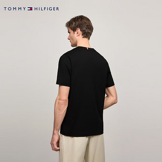 TOMMY HILFIGER 夏季功能系列24夏男珠地网眼透气净色T恤37009 黑色BDS XL （：165-180斤）