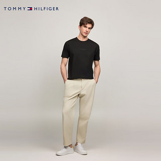 TOMMY HILFIGER 夏季功能系列24夏男珠地网眼透气净色T恤37009 黑色BDS XL （：165-180斤）