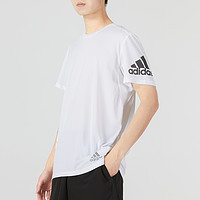 88VIP：adidas 阿迪达斯 短袖男装运动服白色半袖圆领透气T恤HB7471