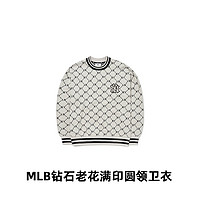 MLB 韩国直邮Mlb男女款卫衣运动衫白色老花满印圆领套头质感百搭日常